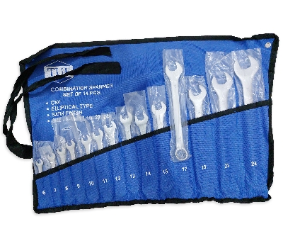 Picture of Combination Spanner Wrench Set (6-24) 14 pcs Tool Set (Silver)