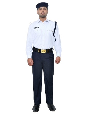Picture of Security Guard Dress - Guard Dress white Full set - Pant, Shirt , Belt , Cap , Bach, Solder , Lanyard