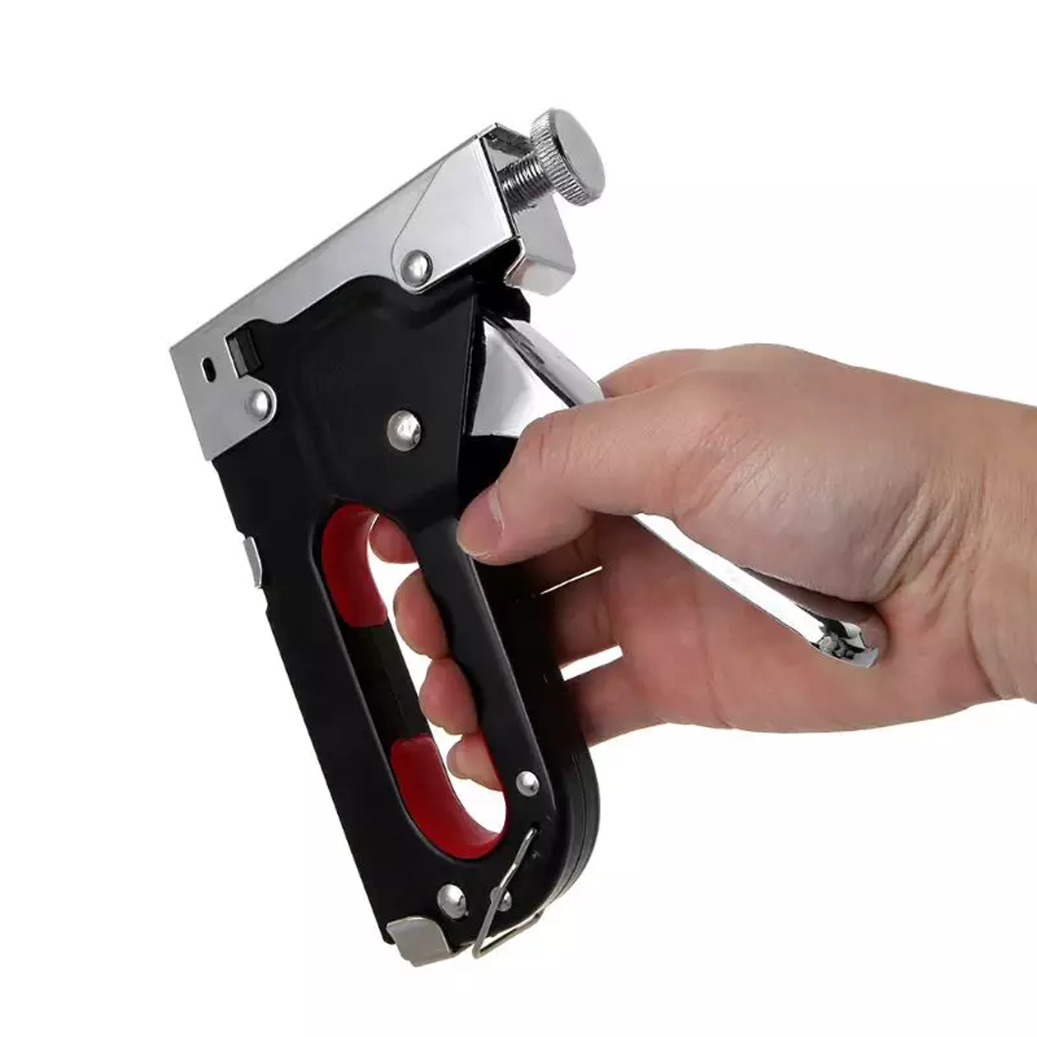 Picture of Heavy-Duty Staple Gun Three Purpose Nail Gun Hand Nail Holder, U-Shaped T-Shaped D-Shaped Staples, Easy to Carry and Adjustable (Staple Nail Gun)
