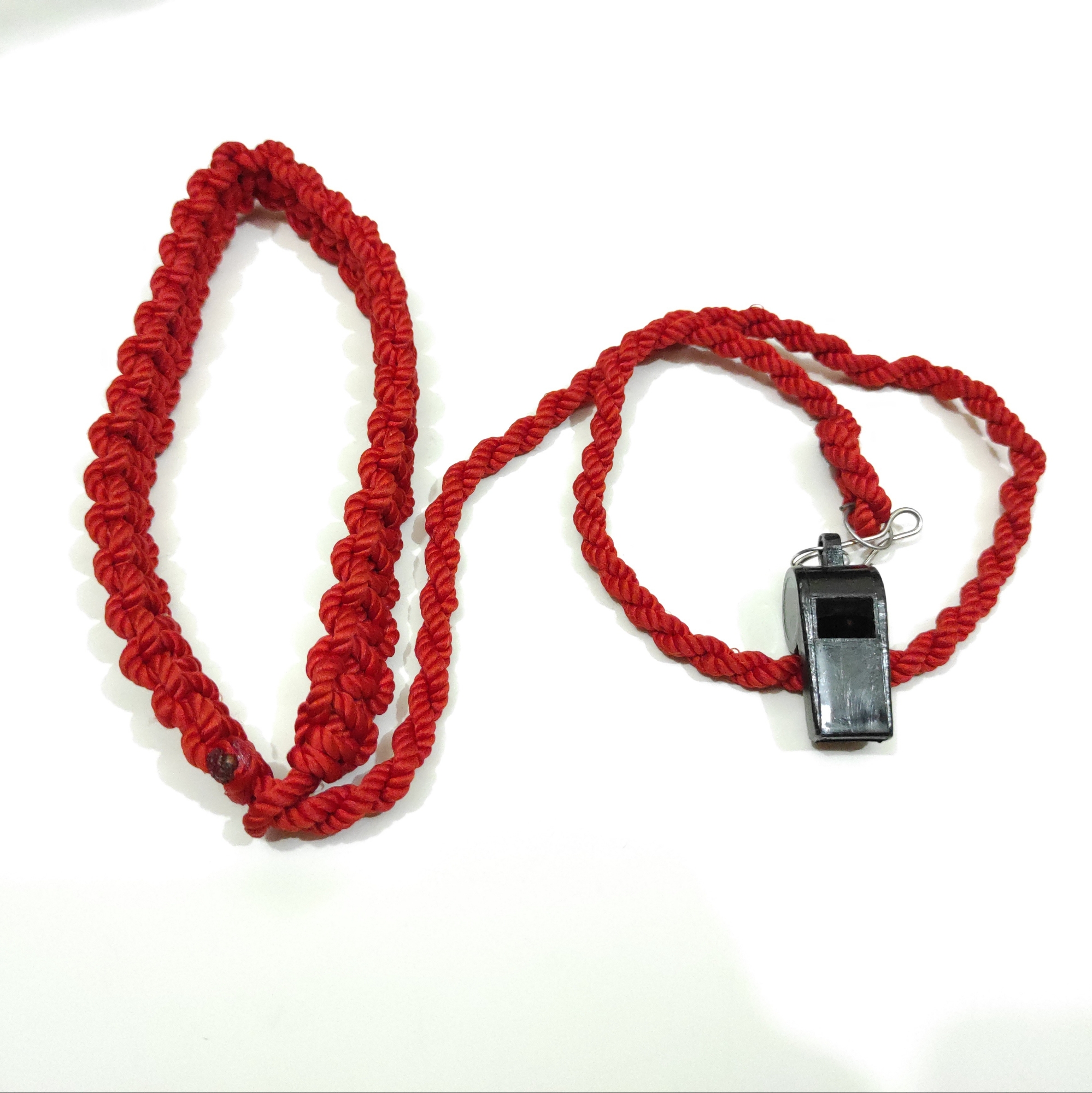Picture of Security Lanyard with Whistle -Red Color Security guard Lanyard and Whistle for security Guard
