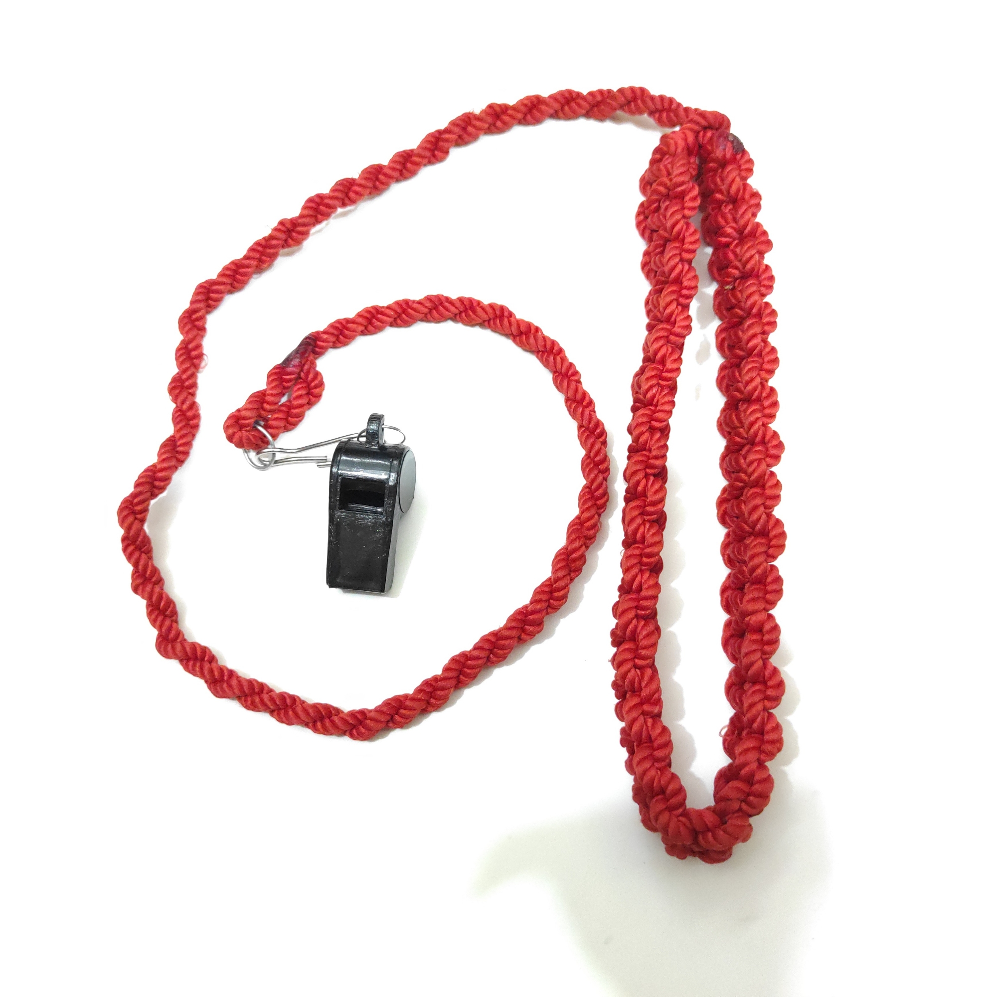 Picture of Security Lanyard with Whistle -Red Color Security guard Lanyard and Whistle for security Guard