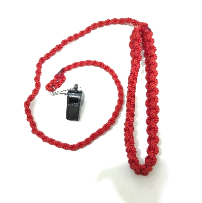 Picture of Security Lanyard with Whistle -Red Color Security guard Lanyard and Whistle for security Guard
