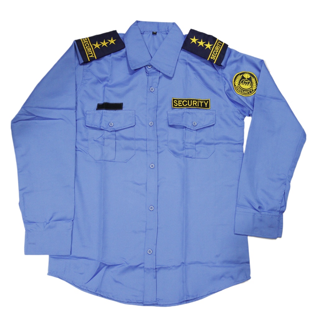 Picture of Formal Stripe Cotton Security Guard Shirt -Men's Security dress- Guard uniforms for Guards with Bach, solder, logo