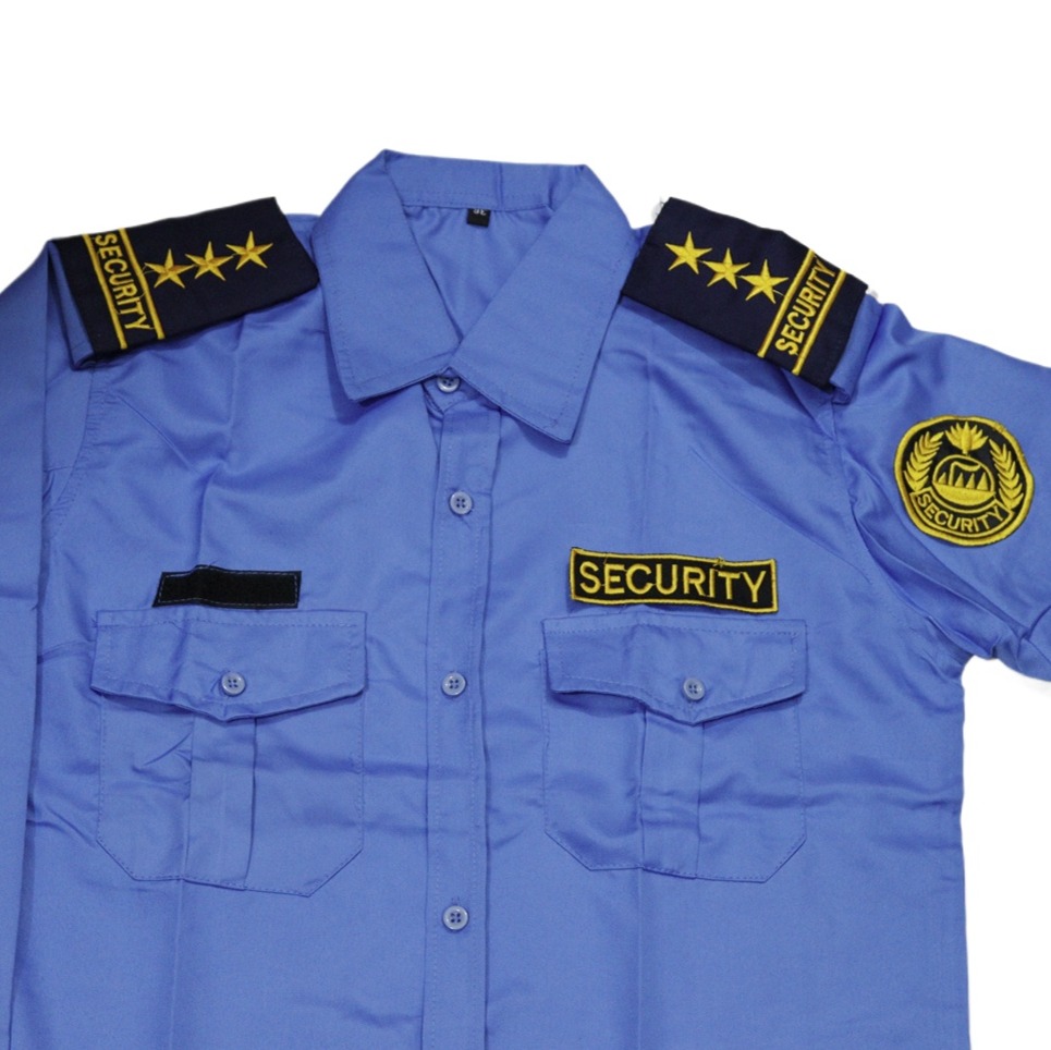 Picture of Formal Stripe Cotton Security Guard Shirt -Men's Security dress- Guard uniforms for Guards with Bach, solder, logo