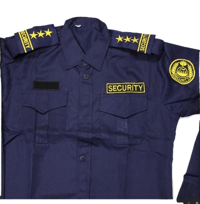Picture of Security Guard Shirt Dark Blue Shirt - Security Staff Guard Uniform -Security Guard dress shirt  including Bach, solder, logo