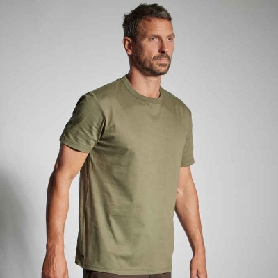 Picture of Classic Olive Green Plain T-Shirt for Men – Soft, Comfortable & Versatile Everyday Wear