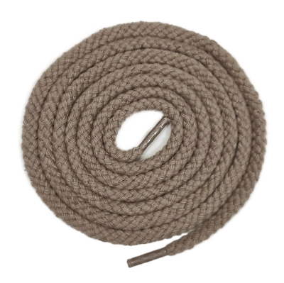 Picture of Khaki Long Boot Laces- Shoe Laces Brown, Sneakers Laces- Long Cotton Boot Lace Unisex Shoe lace Round 150cm+ 2pcs