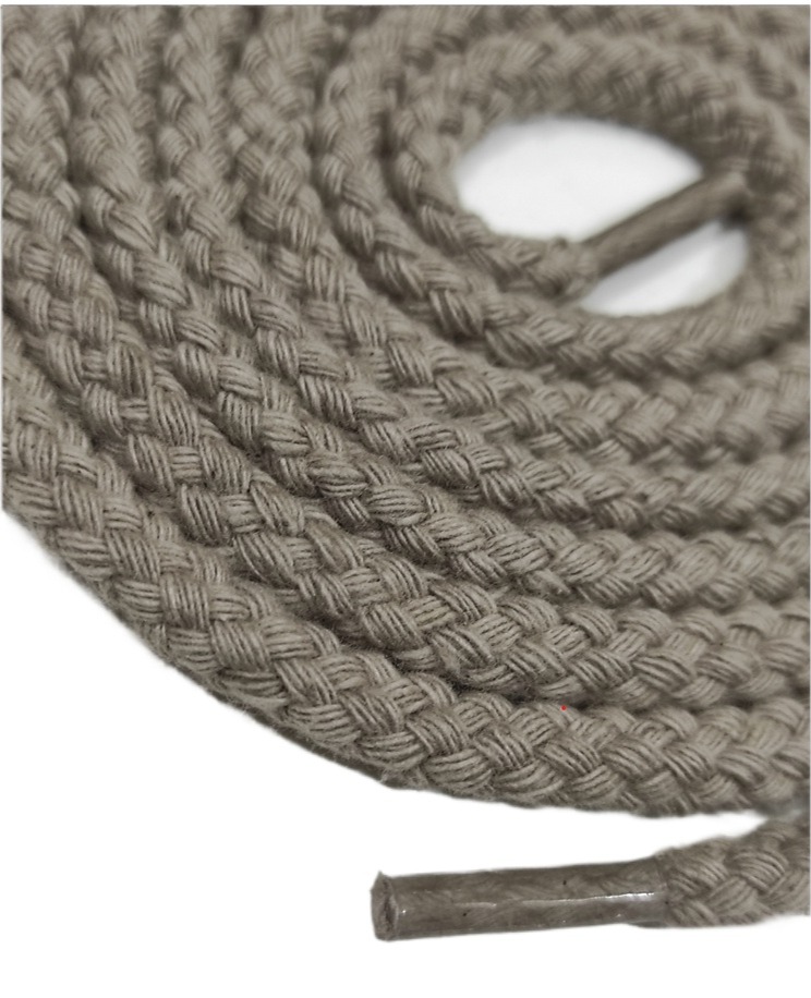 Picture of Khaki Long Boot Laces- Shoe Laces Brown, Sneakers Laces- Long Cotton Boot Lace Unisex Shoe lace Round 150cm+ 2pcs