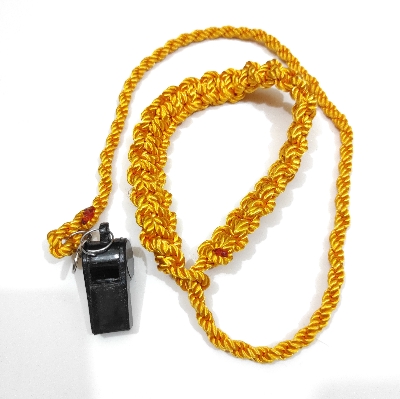 Picture of Golden Lanyard and Whistle for referee , security guard, emergence- Whistle and lanyard premium quality