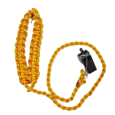 Picture of Golden Lanyard and Whistle for referee , security guard, emergence- Whistle and lanyard premium quality
