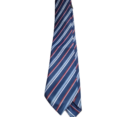Picture of Navy Blue Stripe Silk Ties for Men - men's tie formal tie for office person