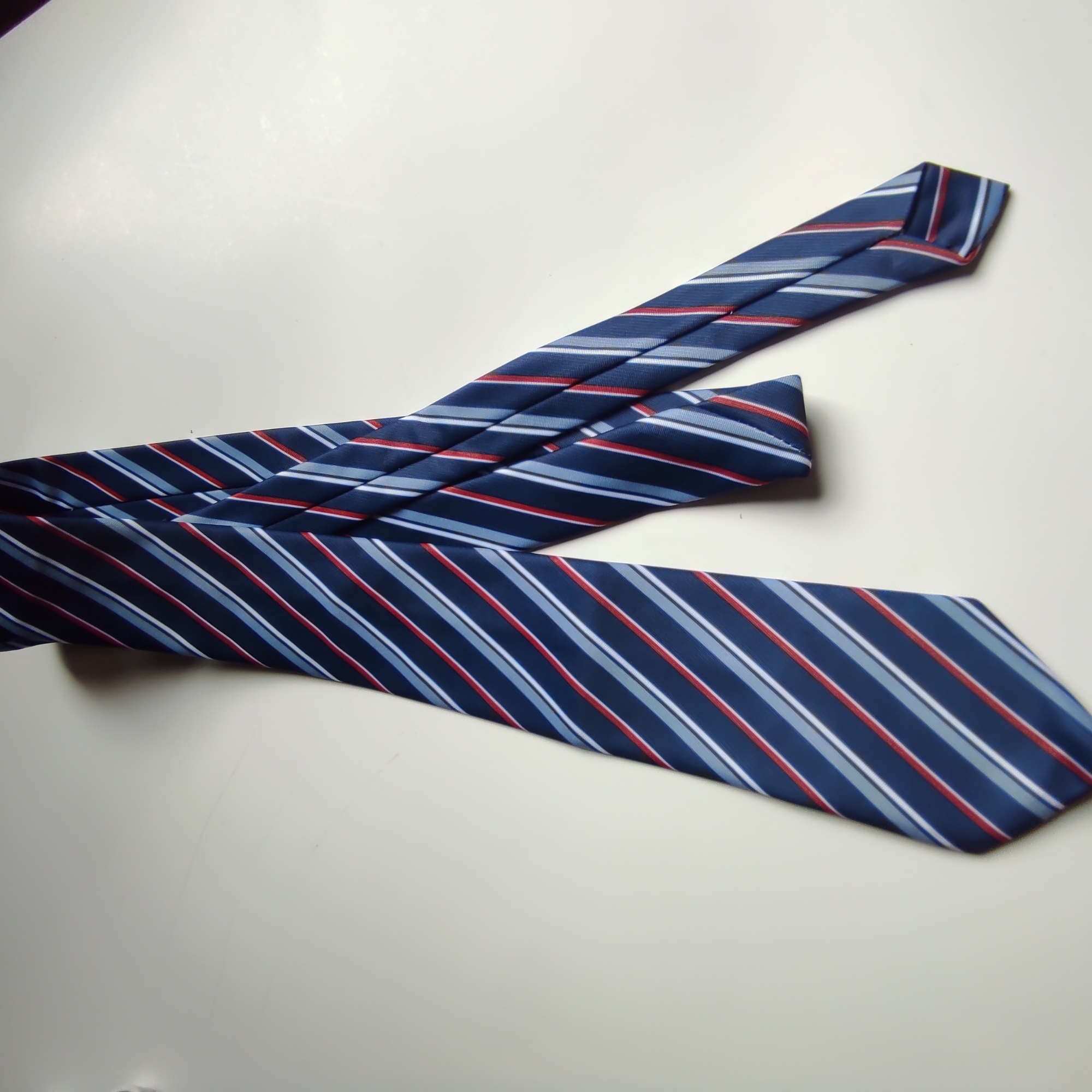 Picture of Navy Blue Stripe Silk Ties for Men - men's tie formal tie for office person