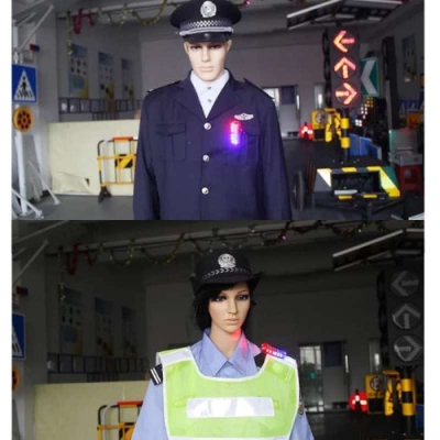 Picture of Red & Blue  blink Light- rechargeable small blink light with charger LED Red Blue -Multifunction Clip Flashing Warning Safety Shoulder light