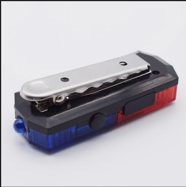 Picture of Mini LED Warning Strobe Flashing Shoulder Light for Traffic Guidance  working time16 hours  - Warning Light on Body Shoulder white charger
