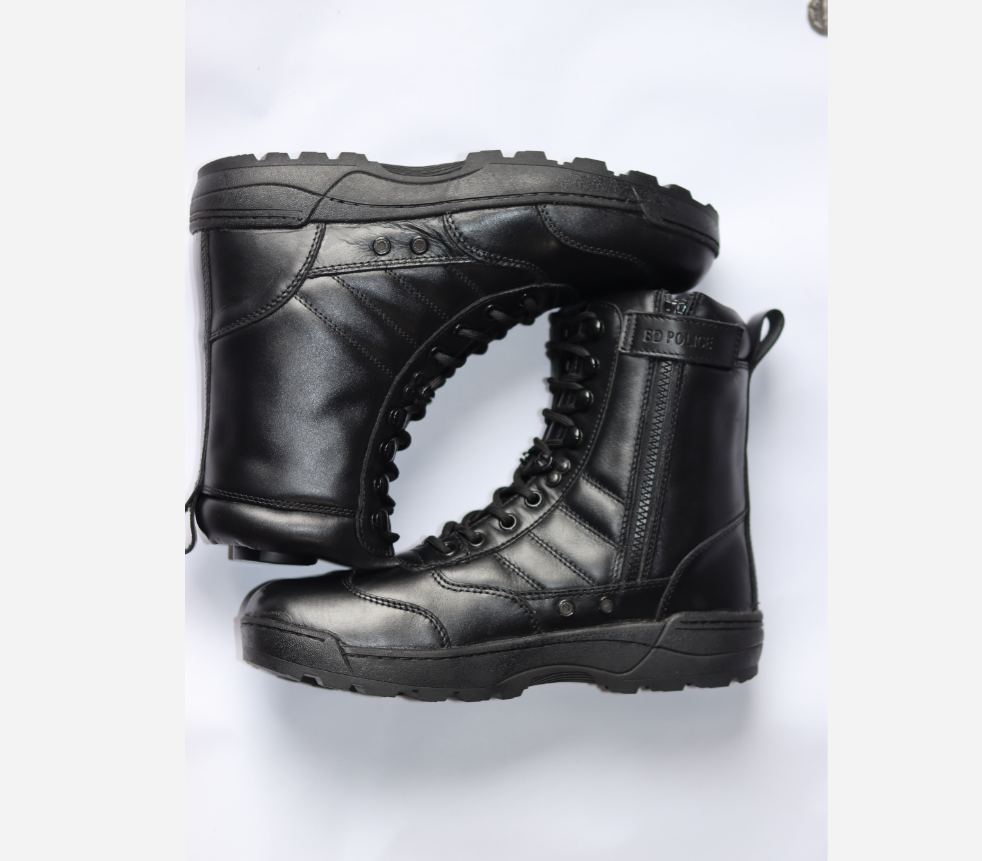 Picture of Zipper Bikers Black long boots- Leather Bikers long boots for man