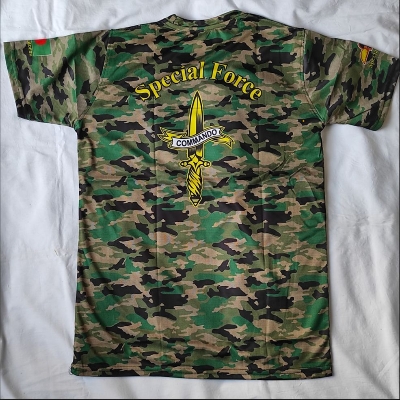 Picture of Bangladesh Ar-my Special Fo-rce Camouflage T-Shirt for Men – Military Camo Combat Tee with Flag Print – Lightweight Quick-Dry Army Style T-Shirt – Outdoor Sportswear for Adventure, Training & Casual Use