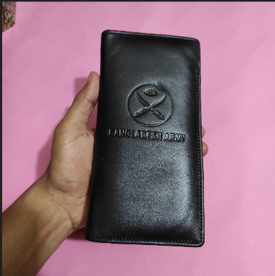 Picture of Bangladesh Army Genuine Leather Wallet – Premium Military Card & ID Holder with Embossed Emblem for Officers, Personnel, and Collectors