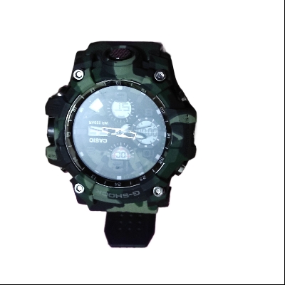 Picture of Military Camouflage G-Shock Style Watch for Men – Water-Resistant & Shockproof Dual Display