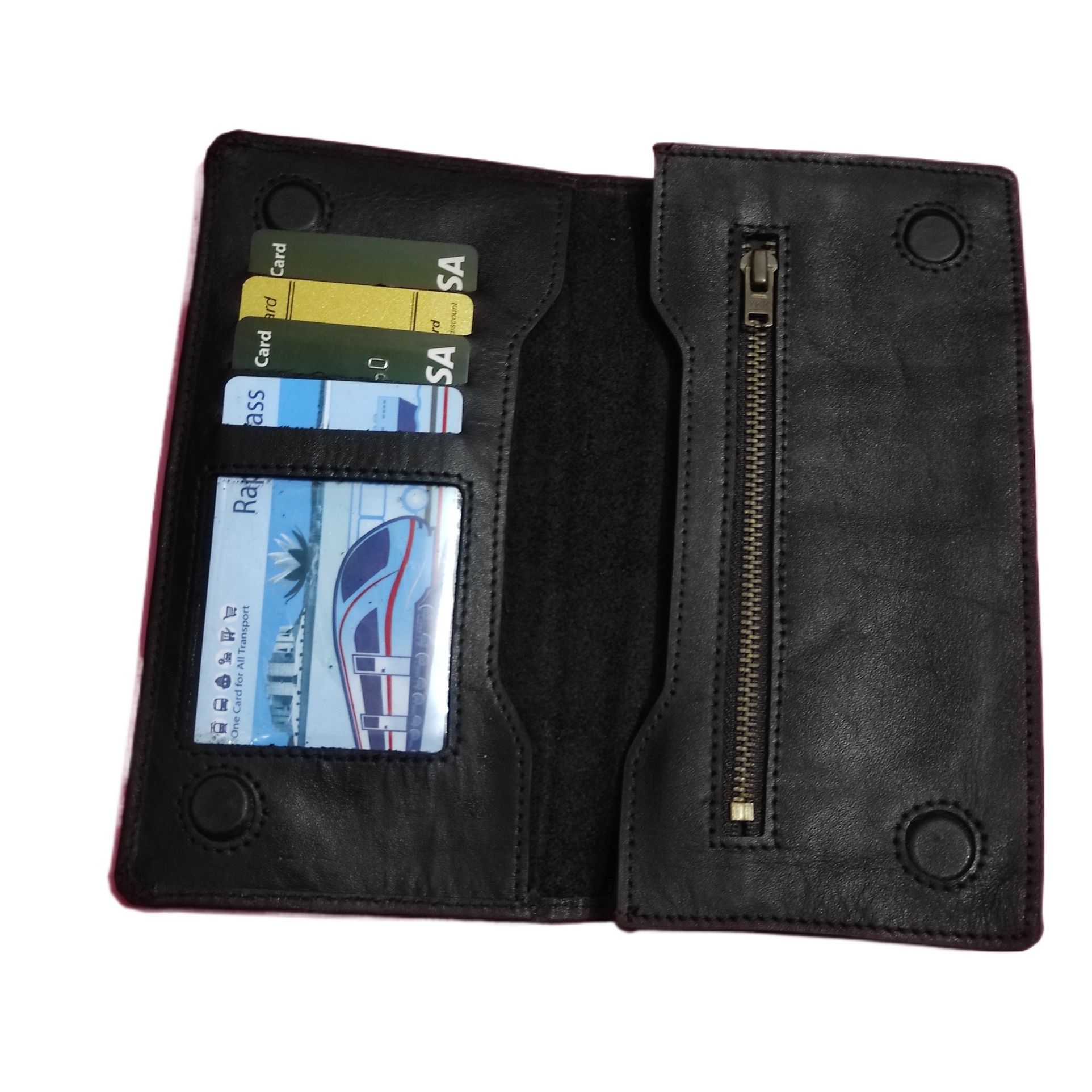 Picture of Official Bangladesh Army Leather Wallet – Long Design with Zipper, Multiple Card Slots, Military-Grade Build