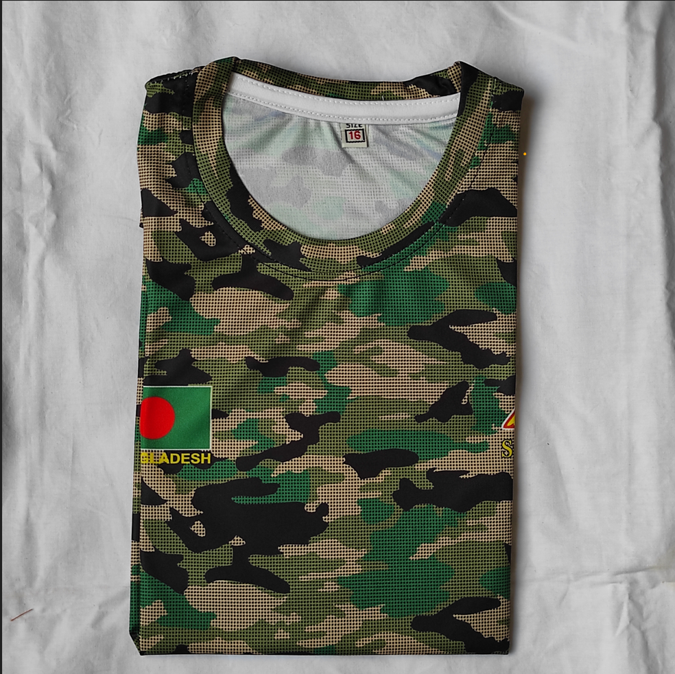 Picture of Camouflage Half-Sleeve Jersey T-Shirt – Breathable Comfort (Men & Kids)