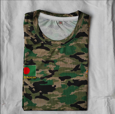 Picture of Camouflage Half-Sleeve Jersey T-Shirt – Breathable Comfort (Men & Kids)