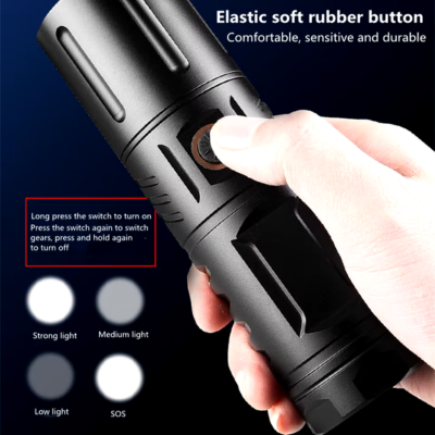 Picture of T40 High Lumen LED Flashlight | 20000mAh | 420g Lightweight | Zoom Torch | Power Bank | 3 Modes + SOS