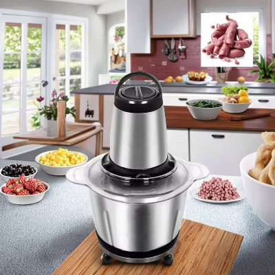 Picture of NAMUNY Food Chopper Stainless Steel 3L Electrical Food Processor Meat Grinder Blender Mixer Machine Kitchen Appliances,EU Plug Color-Not Specified