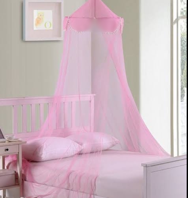 Picture of Hanging Round ceiling Mosquito net for single Pink 