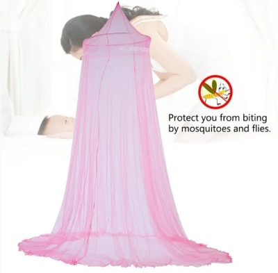 Picture of Hanging Round ceiling Mosquito net for single Pink 