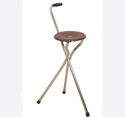 Picture of Walking Stick Seat portable stick chair brown iron walking stick chair Brown 