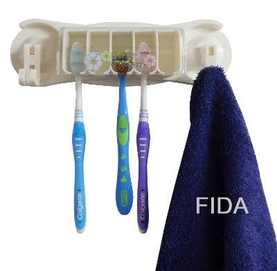 Picture of Toothbrush Holder Space saver Towel Napkin Razor Tongue Strong Sucker Wall Hanger Multicolor 
