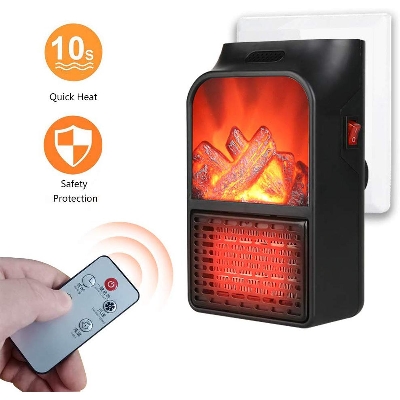 Picture of Room Heater With Remote Fireplace Flame Multicolor 