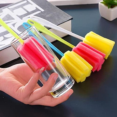 Picture of Glass Cleaning Sponge Brush Bottle Cup Thermos A Cleaning Tool Multicolor 