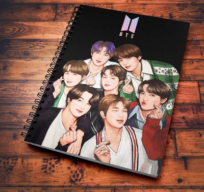 Picture of BTS Note pad khata 200 page HD Print Waterproof Multicolor A4