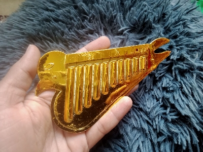 Picture of Plastic Pan Flute Chinese Musical Instrument Pan Flute Gold 