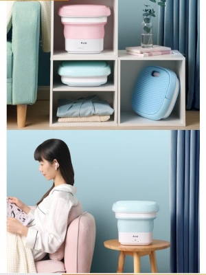 Picture of Portable mini folding washing machine washing bucket Multicolor 