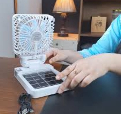 Picture of Solar Rechargeable Car fan  Dashboard 360 Degree Rotatable fan Car Auto Powerful 3 Speed Cooling Air Fan for All Cars,Tempo,Trucks Black 