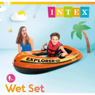 Picture of Intax kids water sports inflatable boat with pumper Orange 