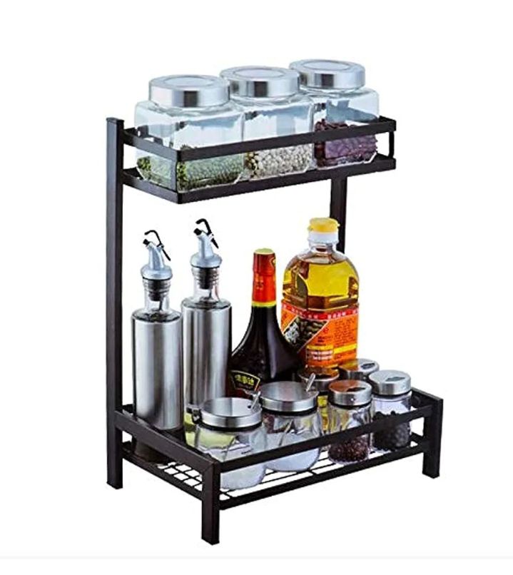 Picture of Multi-Function Kitchen Storage Rack for Multipurpose Usage-Spices Storage, Kitchen Utensils Storage, Toilet Accessories Storage Black 