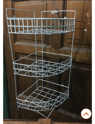 Picture of Buy 1 Get 1 Free Hanging 2 Corner Storage Rack Organizer Kitchen rack Metal bathroom self White 