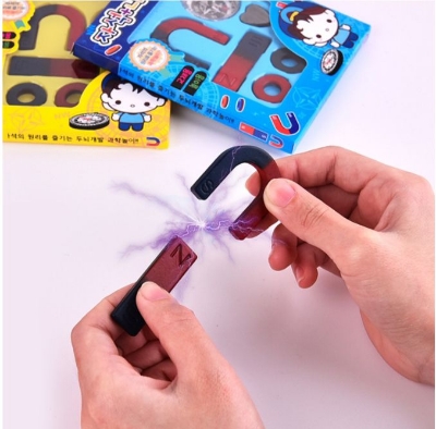 Picture of Kids Educational Magnet Set With Bar Ring U-shaped Magnets Science Experiment Kits Physics Labs for School Multicolor 
