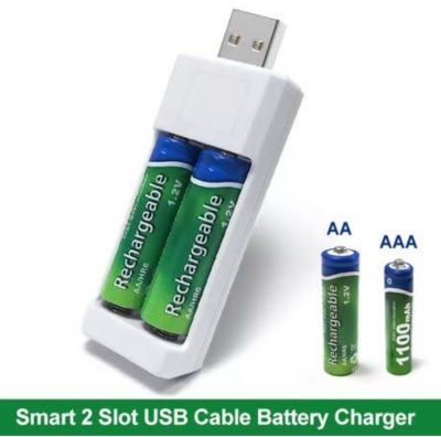 Picture of Travel USB Bettary charger for AA/AAA Pencil bettary White 