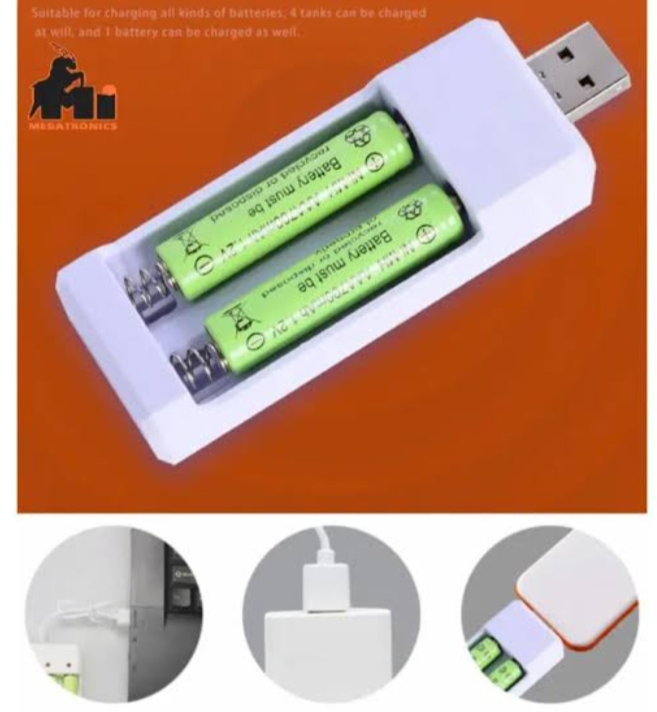 Picture of Travel USB Bettary charger for AA/AAA Pencil bettary White 