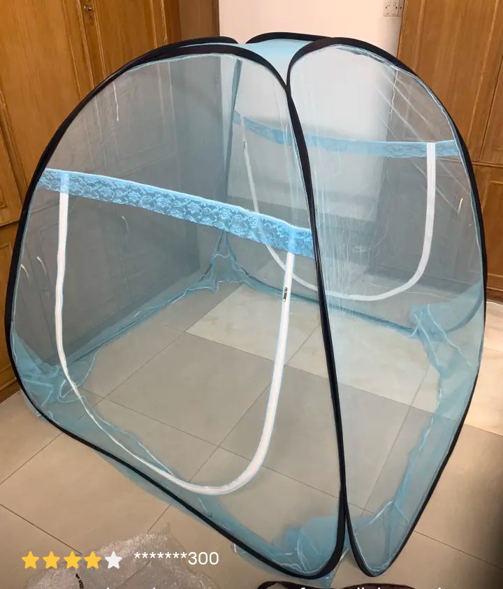 Picture of Foldable Self standing Mosquito net for double bed Blue 