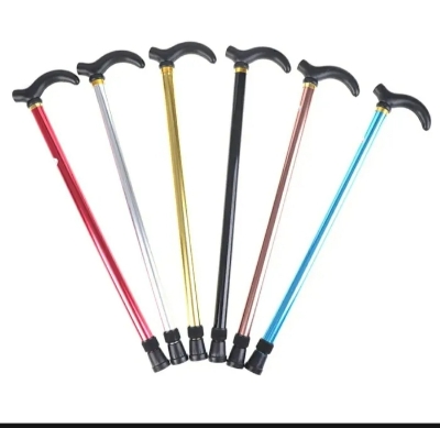 Picture of Adjustable Walking Stick 2 Section Stable Anti-Skid Crutch Old Man Hiking Multicolor 
