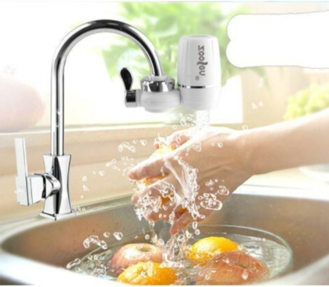 Picture of Kitchen Water  Filter Tap Water Purifier Ceramic Water Purifier with Replacement Filter (White)  