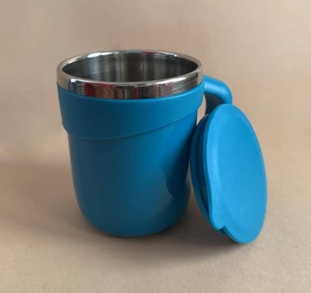 Picture of Tea/Coffee Mug with Lid 100 ml | Stainless Steel Tea/Coffee Mug | Sustainable Mug to Carry Hot & Cold Beverage | Travel Mug for Tea and Coffee Multicolor 