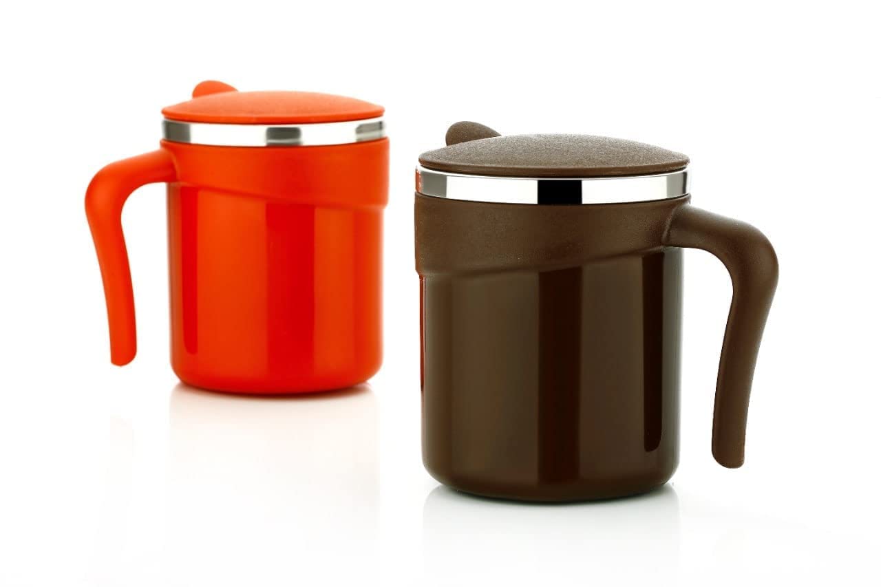 Picture of Tea/Coffee Mug with Lid 100 ml | Stainless Steel Tea/Coffee Mug | Sustainable Mug to Carry Hot & Cold Beverage | Travel Mug for Tea and Coffee Multicolor 