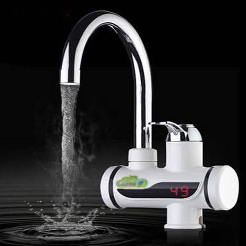 Picture of Instant Thankless Digital Electric Hot Water Tap for any wall Mount with led Display Silver 