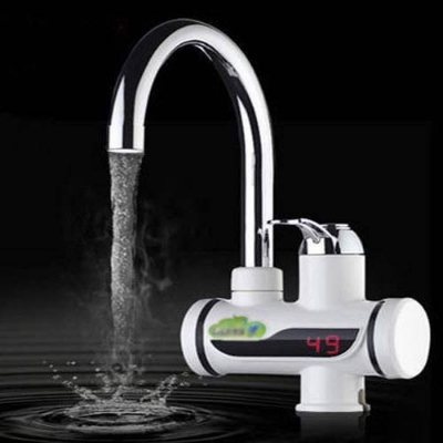 Picture of Instant Thankless Digital Electric Hot Water Tap for any wall Mount with led Display Silver 